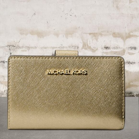 Michael Kors NWT Jet Set Travel Medium Metallic Crossbody Bag & Wallet - Picture 7 of 8